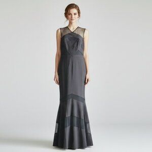 NWT Black Illusion Inset Mermaid Gown Sz 6